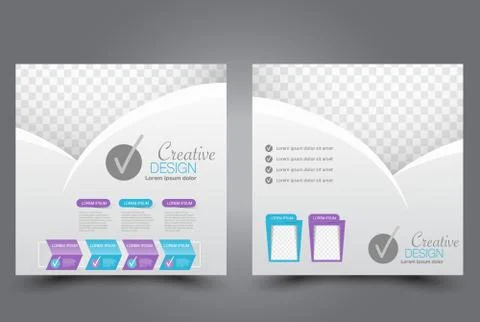 Square flyer template. Brochure design. Stock Illustration