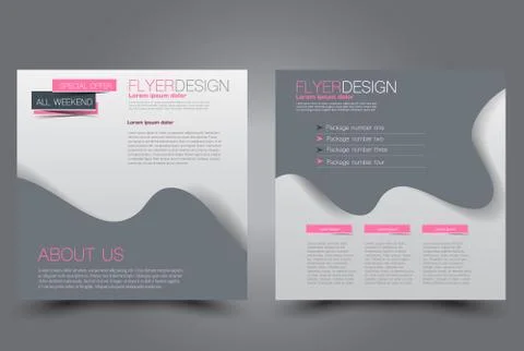 Square flyer template. Brochure design. Stock Illustration