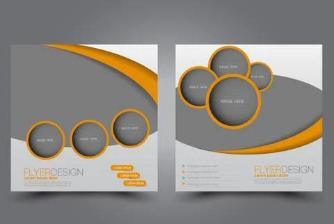 Square flyer template. Brochure design. Stock Illustration