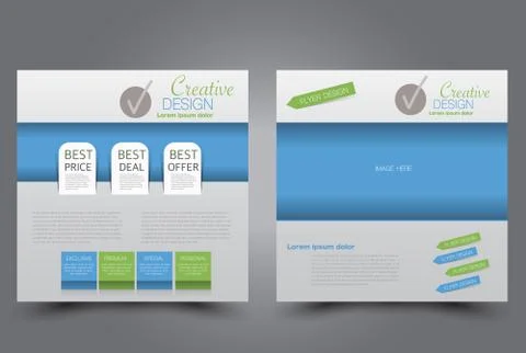 Square flyer template. Brochure design. Stock Illustration