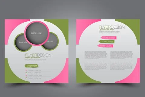 Square flyer template. Brochure design. Stock Illustration
