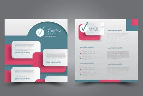 Square flyer template. Brochure design. Stock Illustration