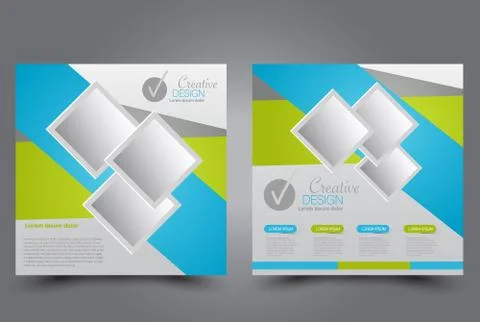 Square flyer template. Brochure design. Stock Illustration