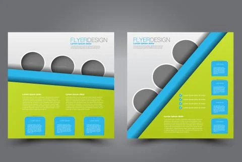 Square flyer template. Brochure design. Stock Illustration
