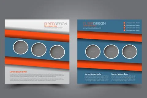 Square flyer template. Brochure design. Stock Illustration