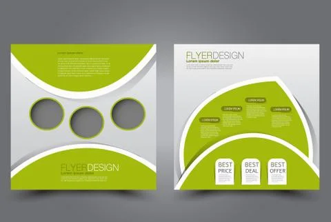 Square flyer template. Brochure design. Stock Illustration