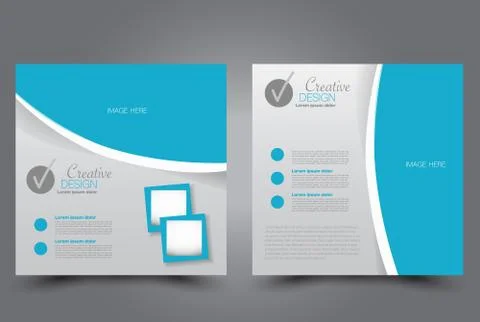 Square flyer template. Brochure design. Stock Illustration