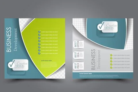 Square flyer template. Brochure design. Stock Illustration