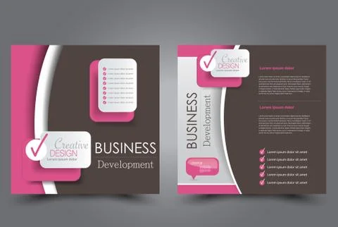 Square flyer template. Brochure design. Stock Illustration