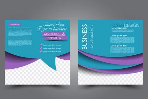 Square flyer template. Brochure design. Stock Illustration