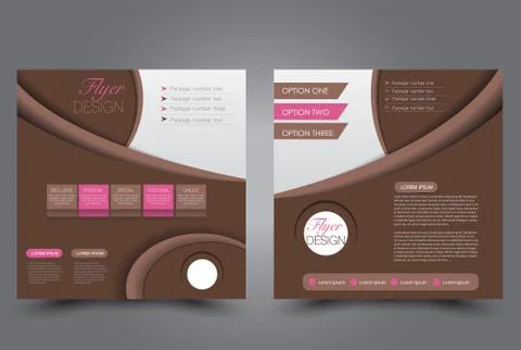Square flyer template. Brochure design. Stock Illustration