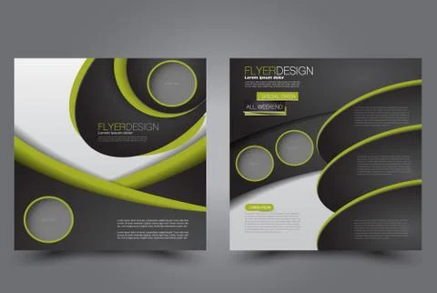 Square flyer template. Brochure design. Stock Illustration