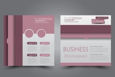 Square flyer template. Brochure design. Stock Illustration