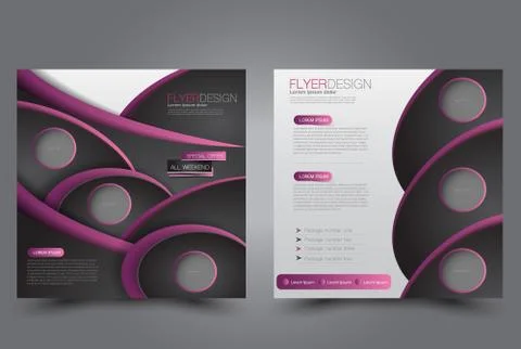 Square flyer template. Brochure design. Stock Illustration