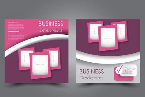 Square flyer template. Brochure design. Stock Illustration