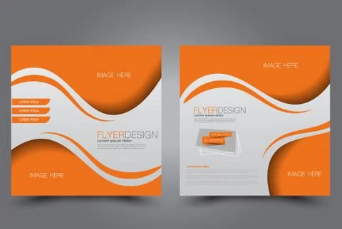 Square flyer template. Brochure design. Stock Illustration