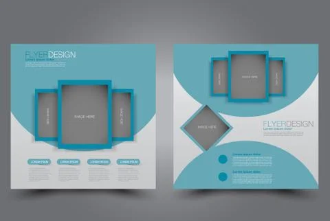 Square flyer template. Brochure design. Stock Illustration