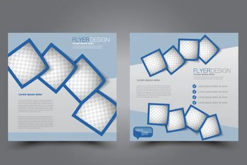 Square flyer template. Brochure design. Stock Illustration