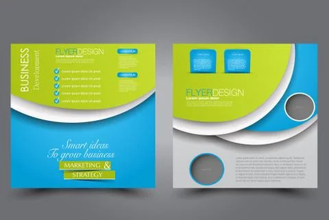 Square flyer template. Brochure design. Stock Illustration