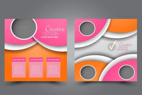 Square flyer template. Brochure design. Stock Illustration