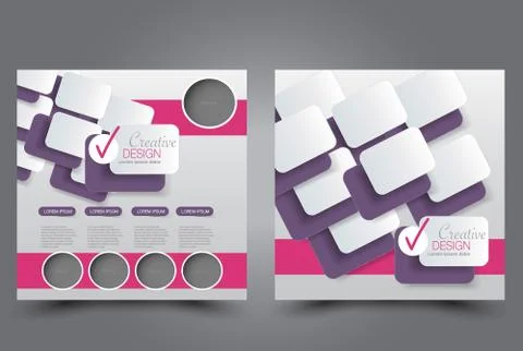 Square flyer template. Brochure design. Stock Illustration