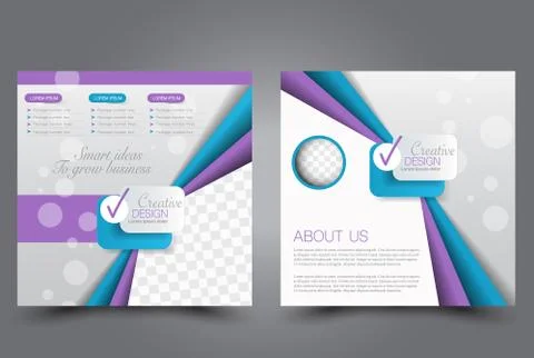 Square flyer template. Brochure design. Stock Illustration