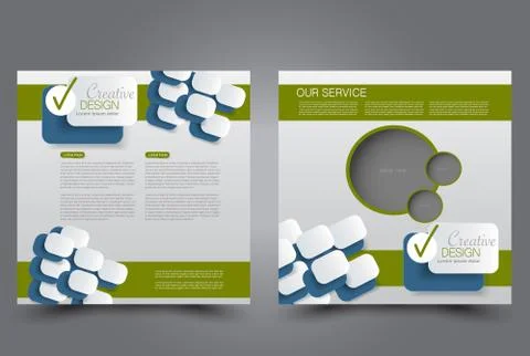 Square flyer template. Brochure design. Stock Illustration