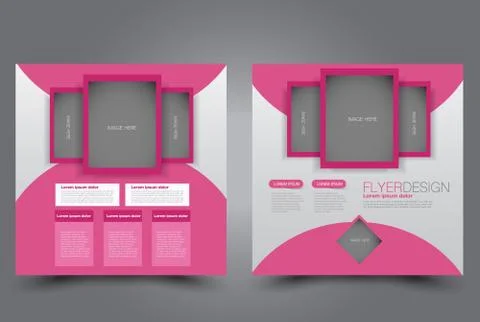 Square flyer template. Brochure design. Stock Illustration