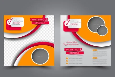 Square flyer template. Brochure design. Stock Illustration