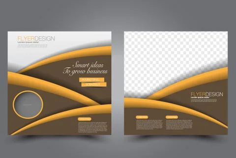 Square flyer template. Brochure design. Stock Illustration