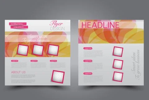 Square flyer template. Brochure design. Stock Illustration