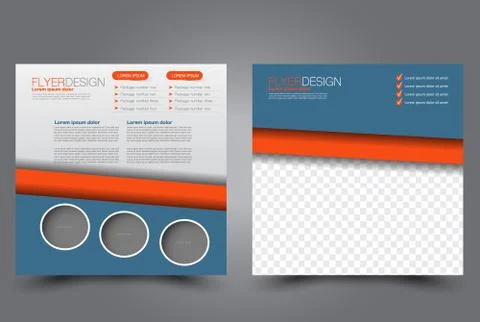 Square flyer template. Brochure design. Stock Illustration