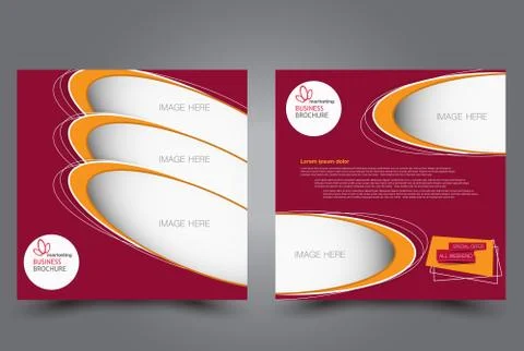 Square flyer template. Brochure design. Stock Illustration