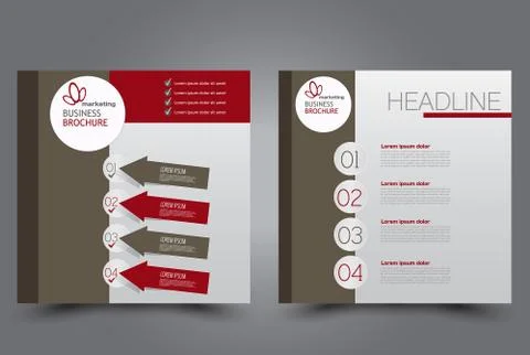 Square flyer template. Brochure design. Stock Illustration