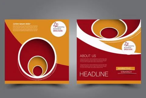 Square flyer template. Brochure design. Stock Illustration
