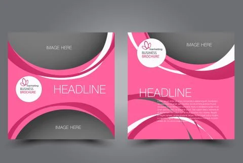 Square flyer template. Brochure design. Stock Illustration