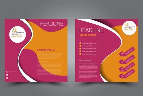 Square flyer template. Brochure design. Stock Illustration