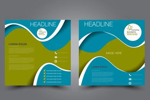 Square flyer template. Brochure design. Stock Illustration