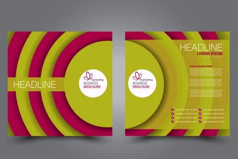Square flyer template. Brochure design. Stock Illustration
