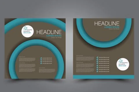 Square flyer template. Brochure design. Stock Illustration