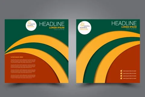 Square flyer template. Brochure design. Stock Illustration