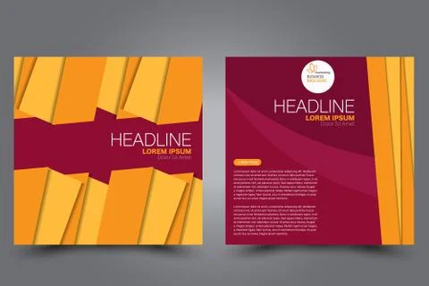 Square flyer template. Brochure design. Stock Illustration