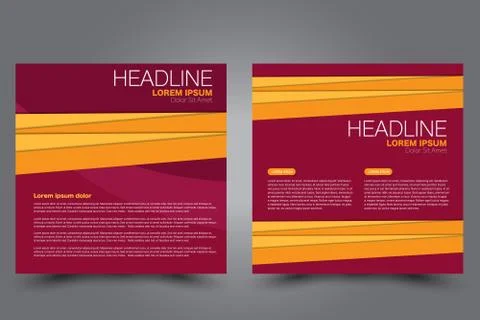 Square flyer template. Brochure design. Stock Illustration