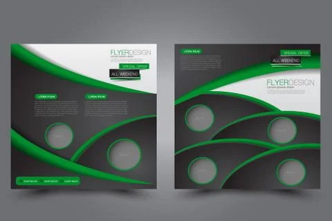 Square flyer template. Brochure design. Stock Illustration