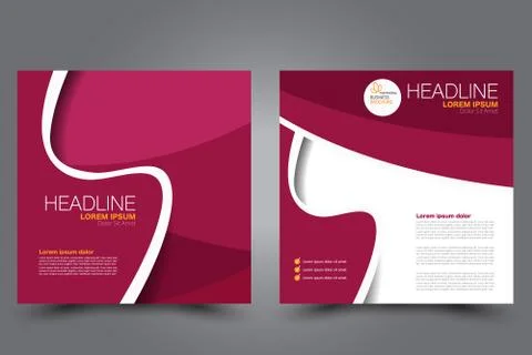 Square flyer template. Brochure design. Stock Illustration