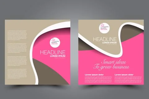 Square flyer template. Brochure design. Stock Illustration