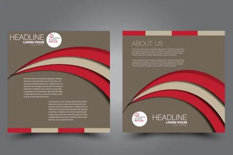 Square flyer template. Brochure design. Stock Illustration