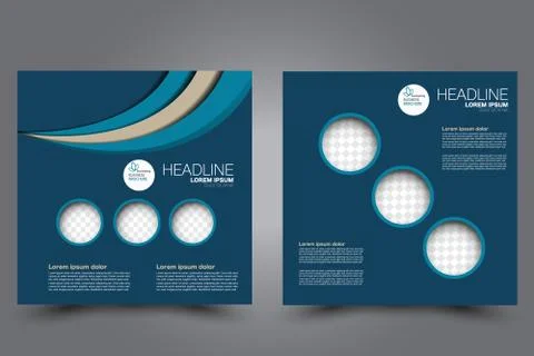 Square flyer template. Brochure design. Stock Illustration