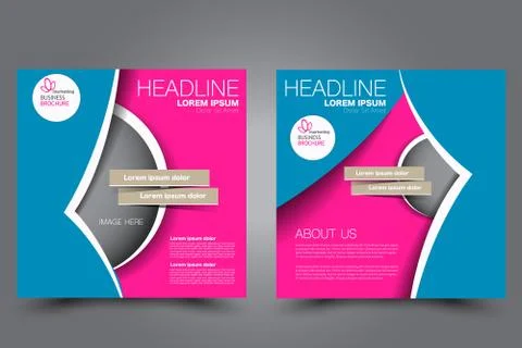Square flyer template. Brochure design. Stock Illustration