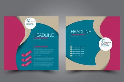 Square flyer template. Brochure design. Stock Illustration